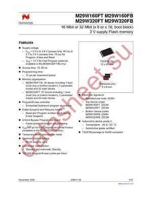 M29W160FB70N3F datasheet  